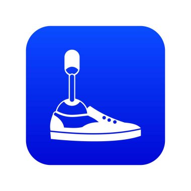 Protez bacak simgesi dijital mavi