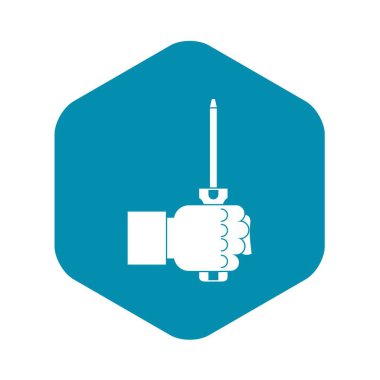 Tornavida Aracı simgesini, basit tarzı tutan el