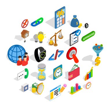 Icons set, izometrik stil değişimi