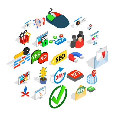 Kamyon Icons set, izometrik stili