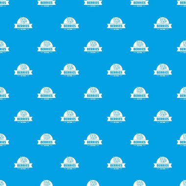 Eko çilek deseni vektör kesintisiz mavi