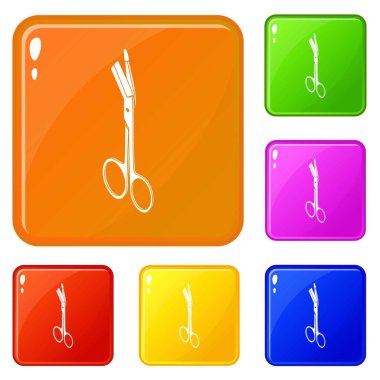 Açı makas simgeler kümesi vektör renk