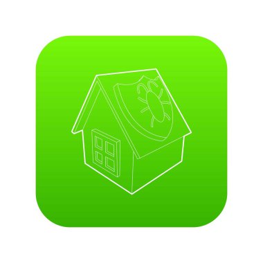 Dezenfeksiyon ev yeşil simge vektör