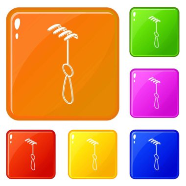 Tıbbi keskin kanca simgeler vektör renk ayarla