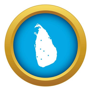 Sri Lanka mavi simge vektör izole Haritası