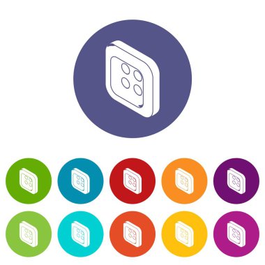 Kare giyim simgeler kümesi vektör renk düğme