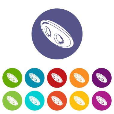 Oval giyim ikonlar vektör renk ayarla