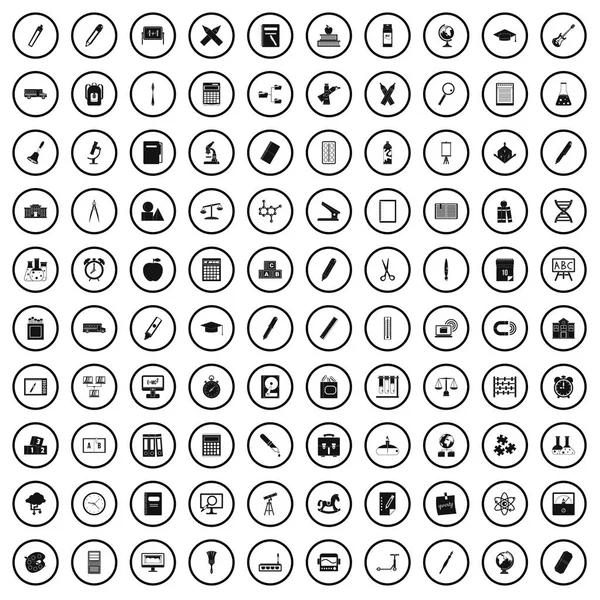 100 sınıf Icons set, basit tarzı — Stok Vektör