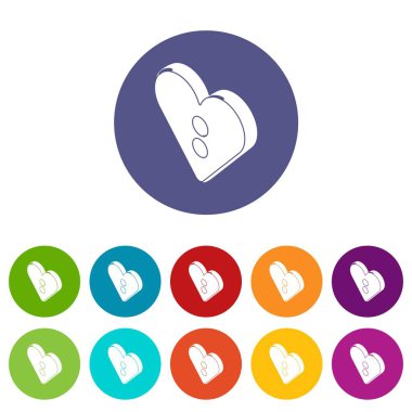 Kalp giyim ikonlar vektör renk ayarla