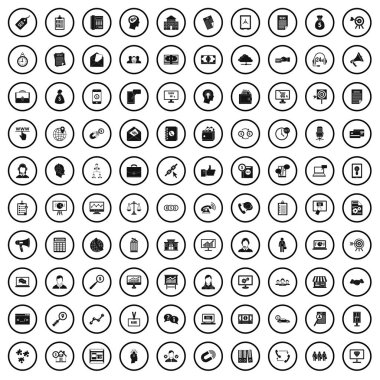 100 Ticaret Bakanlığı Icons set, basit tarzı 