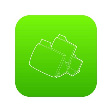 Veritabanı yeşil simge vektör katlanmış