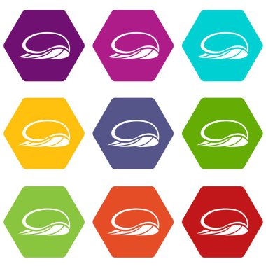 9 vektör yüksek deniz dalga Icons set