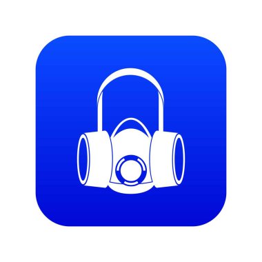 Gaz maskesi simgesi dijital mavi