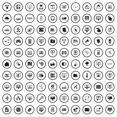 100 bilgisayar simgeler basit tarzda ayarla