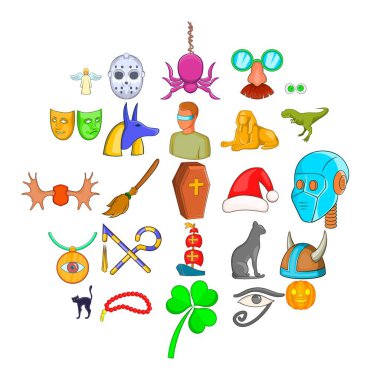 Hayal Icons set, karikatür tarzı