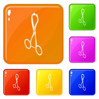 Cerrahi clipper simgeler vektör renk ayarla