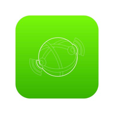 Küre veritabanı yeşil simge vektör