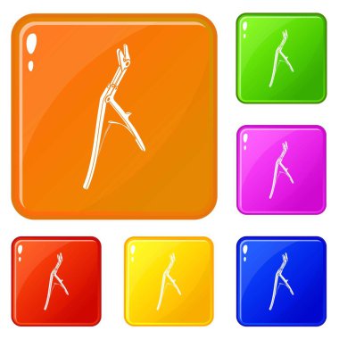 Cerrahi kerpeten simgeler vektör renk ayarla