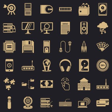 Web işlemi Icons set, basit tarzı