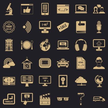 Web mesajı Icons set, basit tarzı