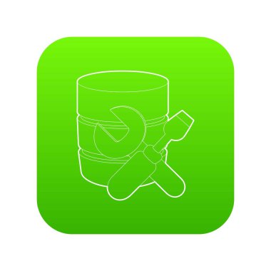 Veritabanı yeşil simge vektör onarma