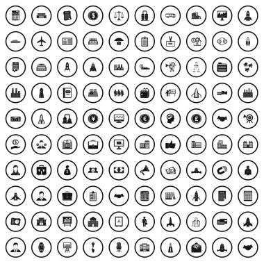 100 şirket başlangıç Icons set, basit tarzı 