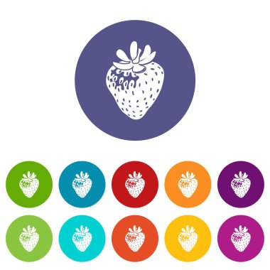 Çilek simgeler vektör renk ayarla