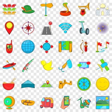 Eğlence spor Icons set, karikatür tarzı