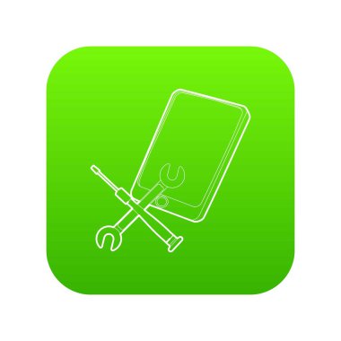 Gadget sonra tazminat yeşil simge vektör