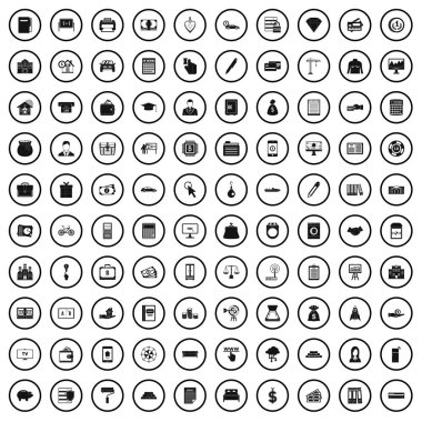 100 kredi Icons set, basit tarzı 