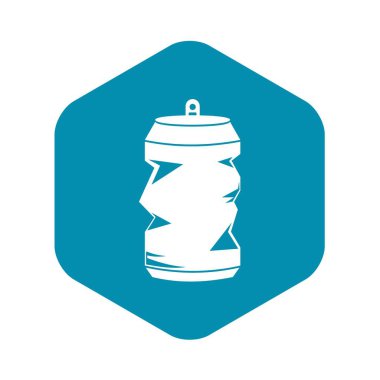 Buruşuk alüminyum kutu simgesi, basit tarzı