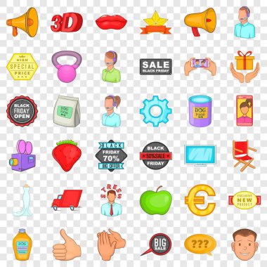 Stil Icons set reklam, çizgi film