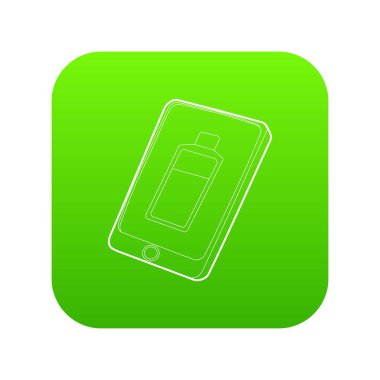 Pil simgesi yeşil vektör şarj gadget