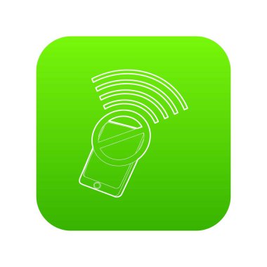 Hiçbir kablosuz simgesi yeşil Gadget vektör