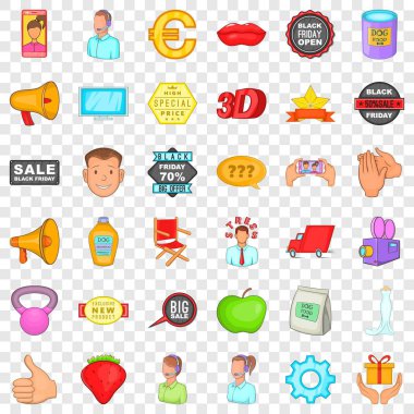 Farklı reklam Icons set, karikatür tarzı