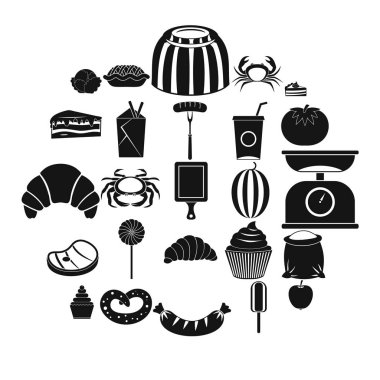 En iyi kahvaltı Icons set, basit tarzı