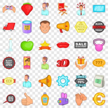 Özel reklam Icons set, karikatür tarzı