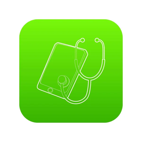 Gadget en el icono del proceso de diagnóstico vector verde — Archivo Imágenes Vectoriales