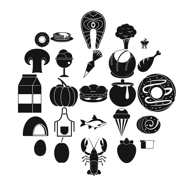 Set di icone alimentari preferite, stile semplice — Vettoriale Stock