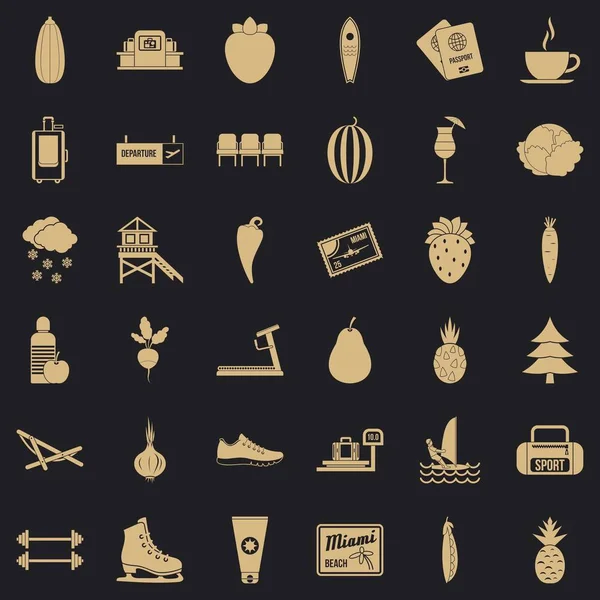 Sağlık kaybı Icons set, basit tarzı