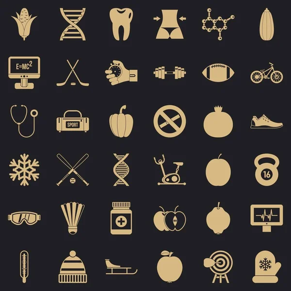 Sağlık durumu Icons set, basit tarzı