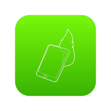 Becerikli alet içinde ateş yeşil simge vektör