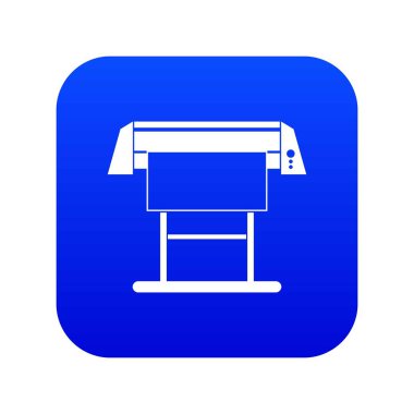 Geniş formatlı mürekkep püskürtmeli yazıcı simgesini dijital mavi