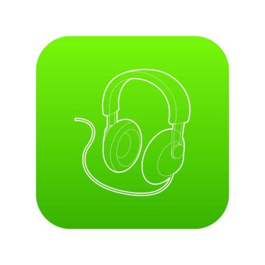 Kulaklık yeşil simge vektör