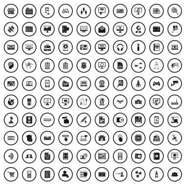 100 veritabanı Icons set, basit tarzı 