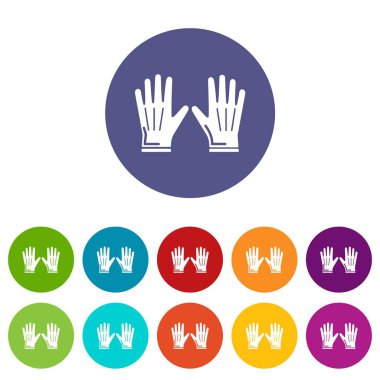 Bahçe eldiven simgeler vektör renk ayarla