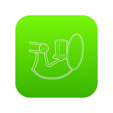 Stüdyo mikrofon simgesi yeşil vektör