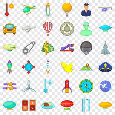 Hava Kuvvetleri Icons set, karikatür tarzı