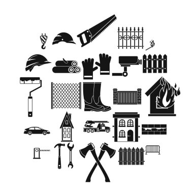 Palisade Icons set, basit tarzı