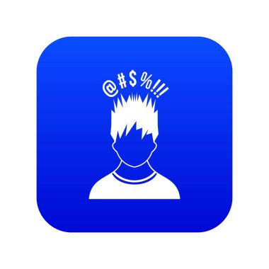 Onun baş simge dijital mavi üzerinde işaretleri farklı adamla